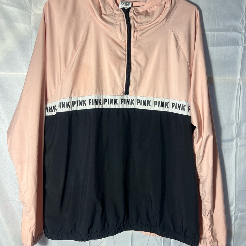 Pink and Black Windbreaker Jacket